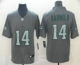 Men's New York Jets #14 Sam Darnold Gray Fashion Static 2019 Vapor Untouchable Stitched NFL Nike Limited Jersey