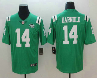 Men's New York Jets #14 Sam Darnold Green 2016 Color Rush Stitched NFL Nike Limited Jersey