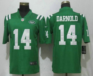 Men's New York Jets #14 Sam Darnold Green 2018 Color Rush Stitched NFL Nike Limited Jersey