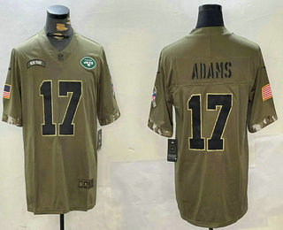 Men's New York Jets #17 Davante Adams Limited Olive 2022 Salute To Service Jersey