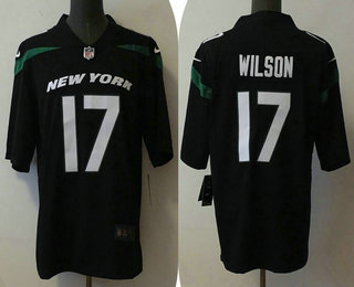 Men's New York Jets #17 Garrett Wilson 2022 Black Vapor Untouchable Limited Stitched Jersey