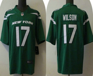 Men's New York Jets #17 Garrett Wilson 2022 Green Vapor Untouchable Limited Stitched Jersey