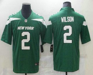 Men's New York Jets #2 Zach Wilson Green 2021 Vapor Untouchable Stitched NFL Nike Limited Jersey