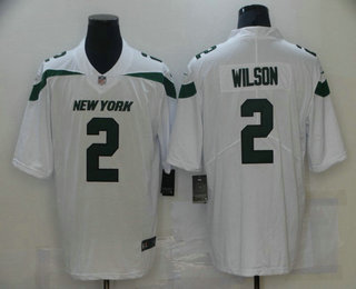 Men's New York Jets #2 Zach Wilson White 2021 Vapor Untouchable Stitched NFL Nike Limited Jersey