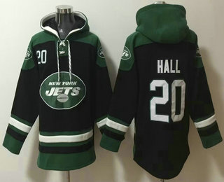 Men's New York Jets #20 Breece Hall Black Ageless Must Have Lace Up Pullover Hoodie