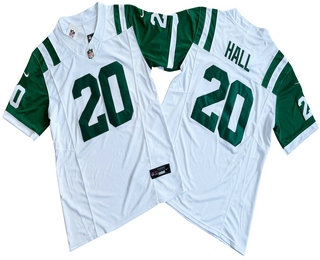 Men's New York Jets #20 Breece Hall Limited FUSE White Classic Vapor Jersey