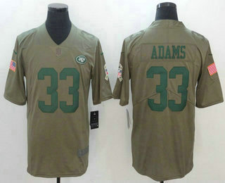 Men's New York Jets #33 Jamal Adams Olive 2017 Salute To Service Stitched NFL Nike Limited Jersey