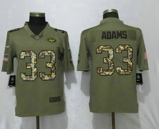 Men's New York Jets #33 Jamal Adams Olive With Camo 2017 Salute To Service Stitched NFL Nike Limited Jersey