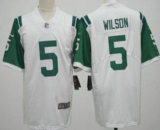 Men's New York Jets #5 Garrett Wilson Limited White Classic Vapor Jersey