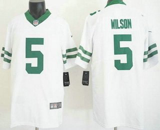 Men's New York Jets #5 Garrett Wilson Limited White Vapor Jersey