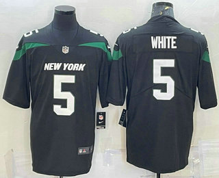 Men's New York Jets #5 Mike White Black 2021 Vapor Untouchable Stitched NFL Nike Limited Jersey