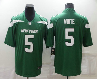 Men's New York Jets #5 Mike White Green 2021 Vapor Untouchable Stitched NFL Nike Limited Jersey