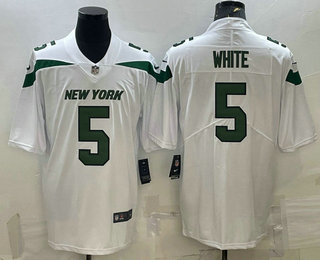 Men's New York Jets #5 Mike White White 2021 Vapor Untouchable Stitched NFL Nike Limited Jersey