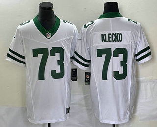 Men's New York Jets #73 Joe Klecko White 2023 FUSE Vapor Limited Throwback Stitched Jersey