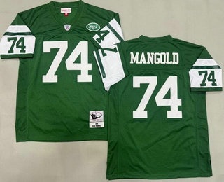 Men's New York Jets #74 Nick Mangold Green 2006 Throwback Jersey