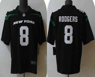 Men's New York Jets #8 Aaron Rodgers Black 2023 Vapor Untouchable Stitched Nike Limited Jersey