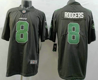 Men's New York Jets #8 Aaron Rodgers Black Green 2023 Vapor Untouchable Stitched Limited Jersey