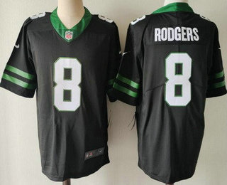 Men's New York Jets #8 Aaron Rodgers Limited Black 2024 Vapor Jersey