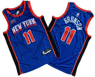 Men's New York Knicks #11 Jalen Brunson Blue 2023 City Icon Swingman Jersey