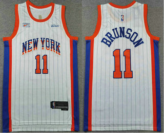 Men's New York Knicks #11 Jalen Brunson White 2024 City Icon Sponsor Swingman Jersey