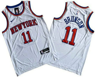 Men's New York Knicks #11 Jalen Brunson White Icon Swingman Jersey