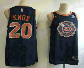 Men's New York Knicks #20 Kevin Knox Blue 2018 Nike City Edition Swingman Squarespace Stitched NBA Jersey