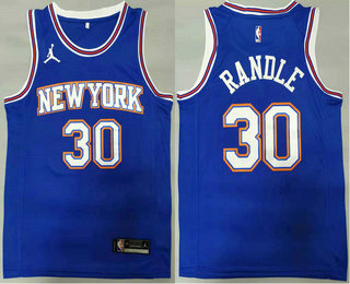 Men's New York Knicks #30 Julius Randle NEW Blue 2021 Brand Jordan Swingman Stitched NBA Jersey