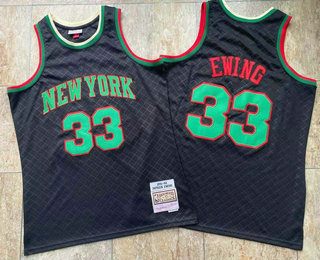 Men's New York Knicks #33 Patrick Ewing Black 1991-92 Hardwood Classics Soul Swingman Throwback Jersey