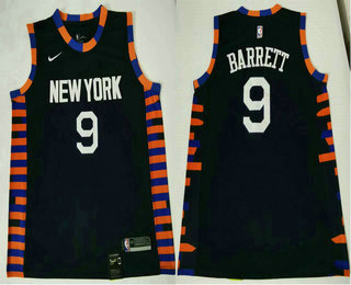 Men's New York Knicks #9 RJ Barrett Navy Blue 2019 Nike City Edition Swingman Stitched NBA Jersey