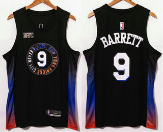 Men's New York Knicks #9 RJ Barrett Navy Blue 2021 Nike City Edition Swingman Stitched NBA Jersey