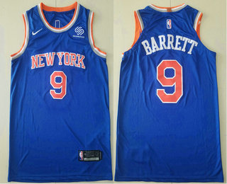 Men's New York Knicks #9 RJ Barrett New Blue 2019 Nike Authentic Stitched NBA Jersey With The Sponsor Logo