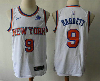 Men's New York Knicks #9 RJ Barrett New White 2019 Nike Swingman Stitched NBA Jersey With The Sponsor Logo