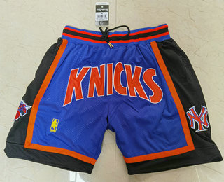 Men's New York Knicks 1996-97 Blue Just Don Shorts Swingman Shorts