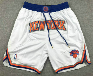Men's New York Knicks White Icon Swingman Shorts