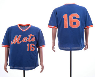 Men's New York Mets #16 Dwight Gooden Royal Blue Mesh Batting Practice Throwback Jersey By Mitchell & Ness