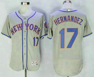 Men's New York Mets #17 Keith Hernandez Retired Gray 2016 Flexbase Majestic Baseball Jersey