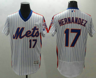 Men's New York Mets #17 Keith Hernandez White(Blue Strip) Flexbase 2016 MLB Player Jersey