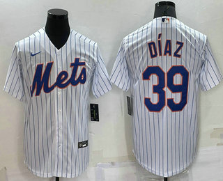 Men's New York Mets #39 Edwin Diaz White Stitched MLB Cool Base Nike Jersey