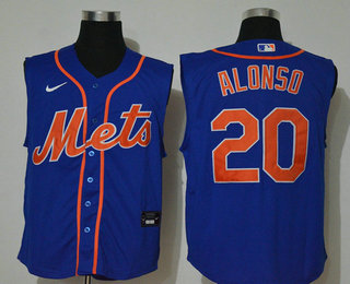 Men's New York Mets #20 Pete Alonso Blue 2020 Cool and Refreshing Sleeveless Fan Stitched MLB Nike Jersey