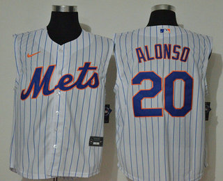 Men's New York Mets #20 Pete Alonso White 2020 Cool and Refreshing Sleeveless Fan Stitched MLB Nike Jersey