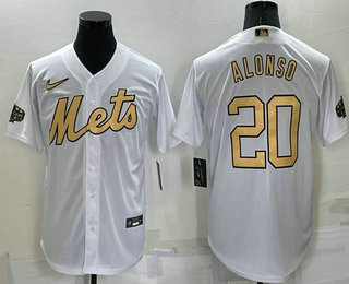 Men's New York Mets #20 Pete Alonso White 2022 All Star Stitched Cool Base Nike Jersey