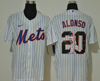 Men's New York Mets #20 Pete Alonso White Stitched MLB Cool Base Nike Fashion Jersey