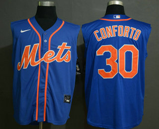 Men's New York Mets #30 Michael Conforto Blue 2020 Cool and Refreshing Sleeveless Fan Stitched MLB Nike Jersey