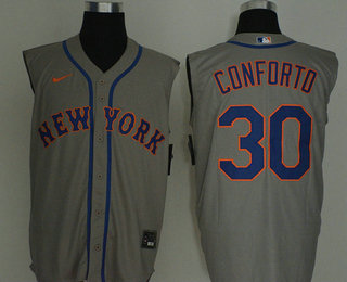 Men's New York Mets #30 Michael Conforto Grey 2020 Cool and Refreshing Sleeveless Fan Stitched MLB Nike Jersey