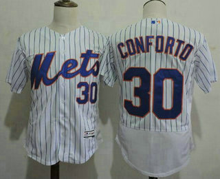 Men's New York Mets #30 Michael Conforto White Home 2016 Flexbase Majestic Baseball Jersey