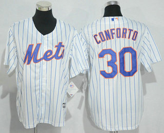 Men's New York Mets #30 Michael Conforto White Home Stitched MLB Majestic Cool Base Jersey