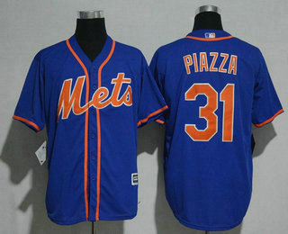 Men's New York Mets #31 Mike Piazza Blue Orange Stitched MLB Cool Base Jersey