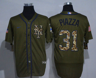 Men's New York Mets #31 Mike Piazza Green Salute To Service Stitched MLB Cool Base Nike Jersey