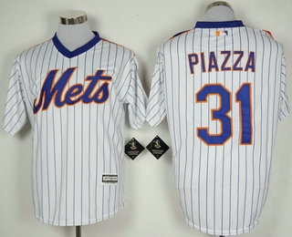 Men's New York Mets #31 Mike Piazza White New Cool Base Cooperstown Collection Player Jersey