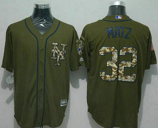 Men's New York Mets #32 Steven Matz Green Salute to Service Jersey